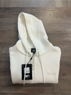 Mackage Men’s Cream Zip-Up Hoodie